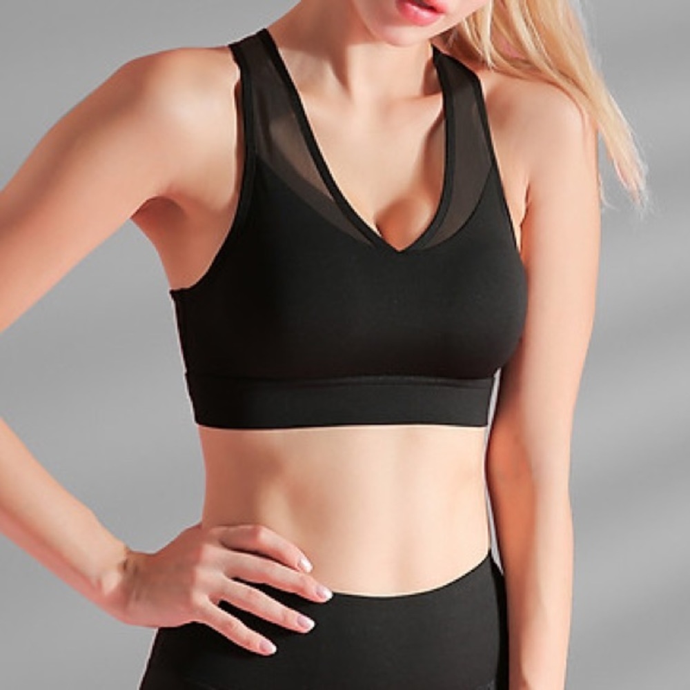 GAIAM‎ black mesh Razorback sports bra, Size S